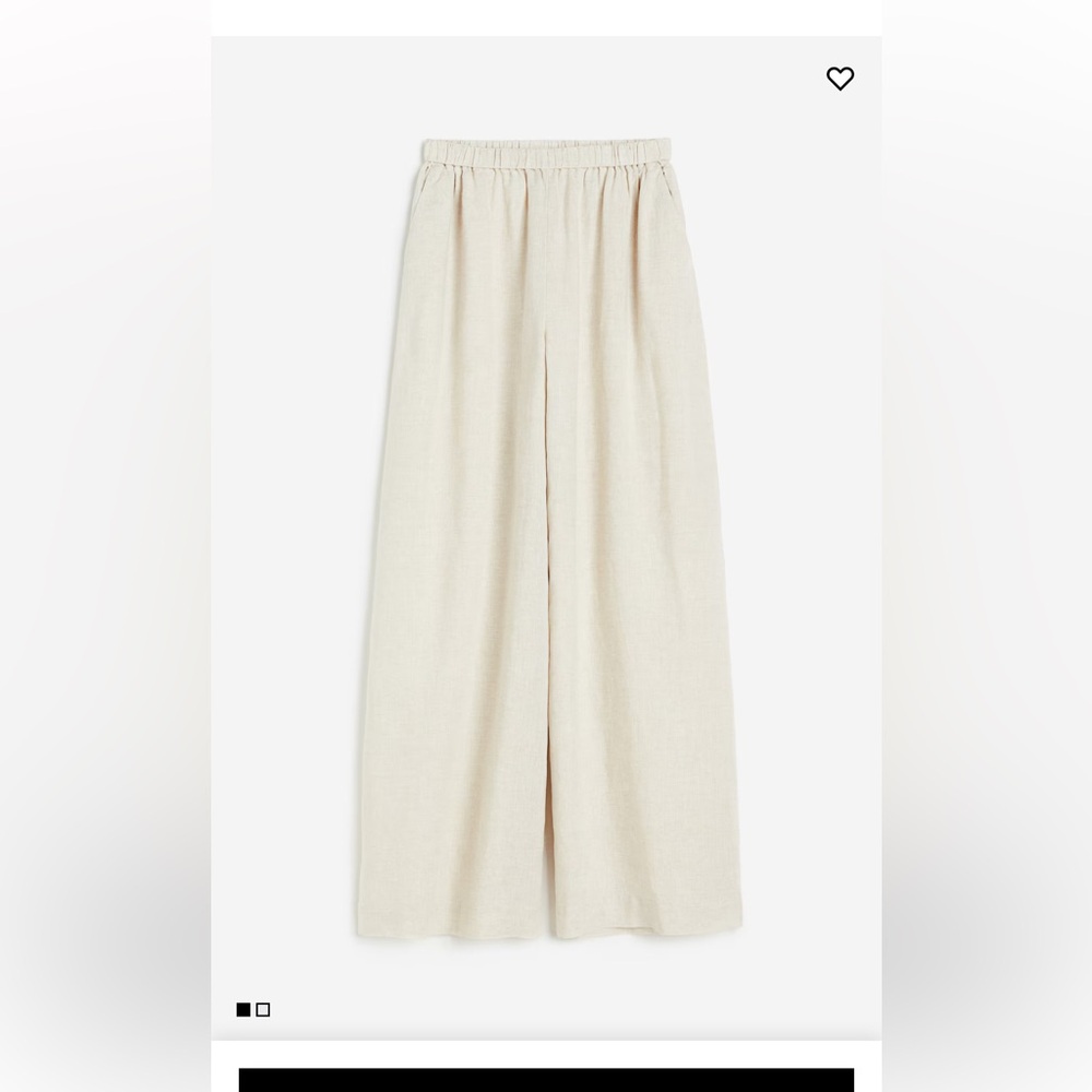 NWT H&M linen wide leg linen pants full length